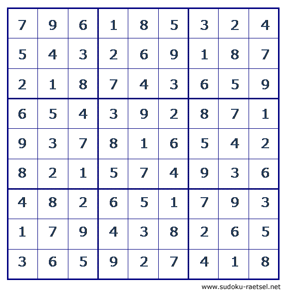 Lösung Sudoku 10 sehr leicht