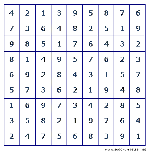 Lösung Sudoku 11 leicht