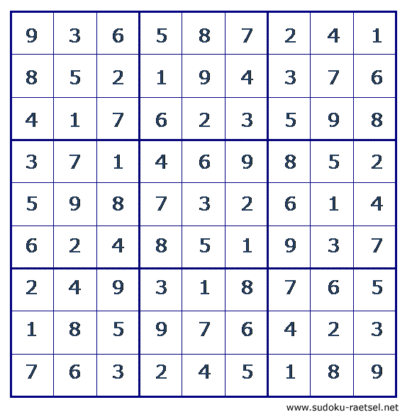 Lösung Sudoku 117 sehr schwer