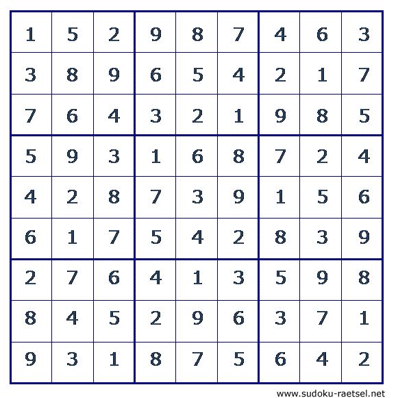 Lösung Sudoku 121 sehr schwer