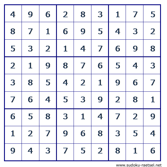 Lösung Sudoku 123 sehr schwer