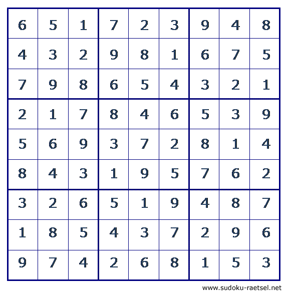 Lösung Sudoku 124 sehr schwer