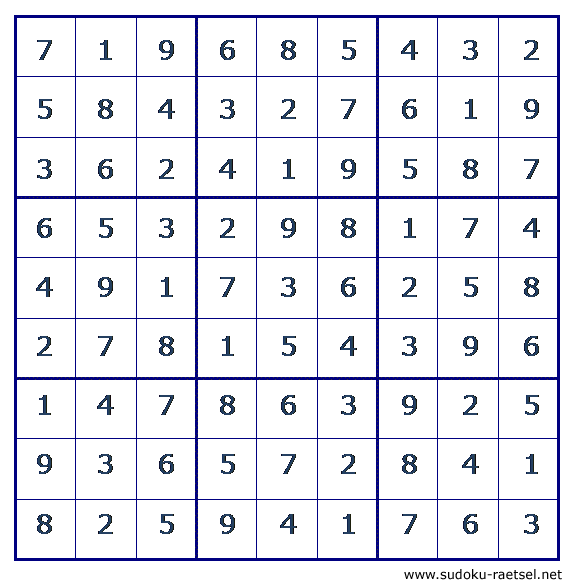 Lösung Sudoku 125 sehr schwer