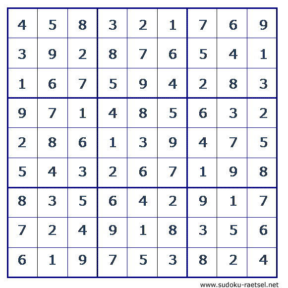 Lösung Sudoku 127 sehr schwer