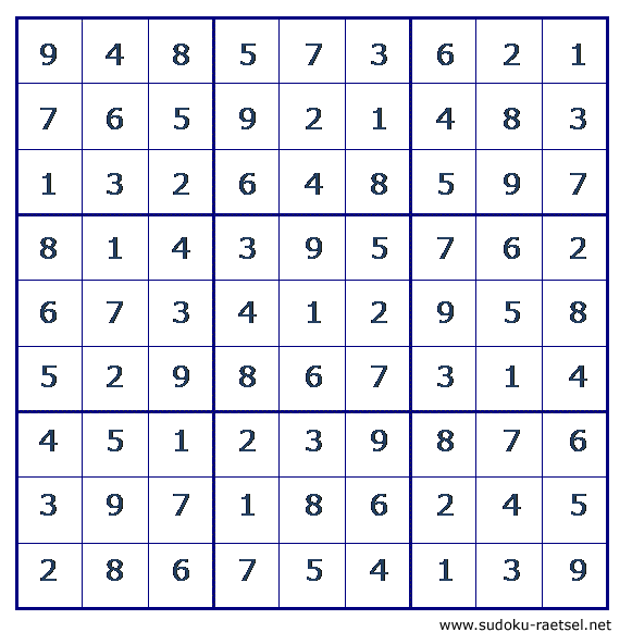 Lösung Sudoku 130 sehr schwer