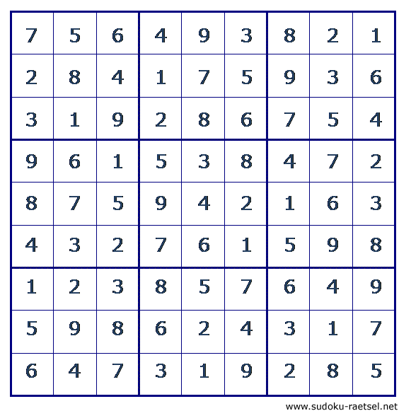 Lösung Sudoku 133 sehr leicht