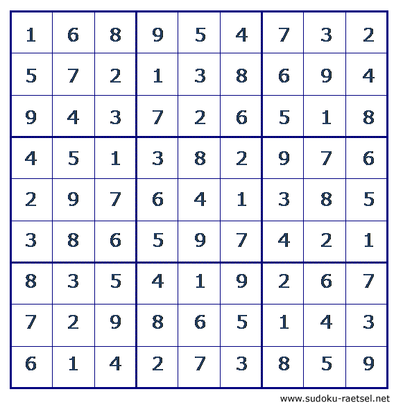 Lösung Sudoku 134 sehr leicht