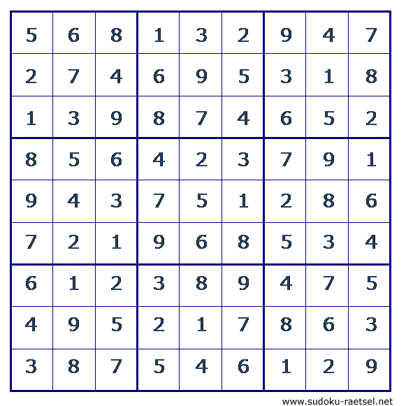 Lösung Sudoku 135 sehr leicht