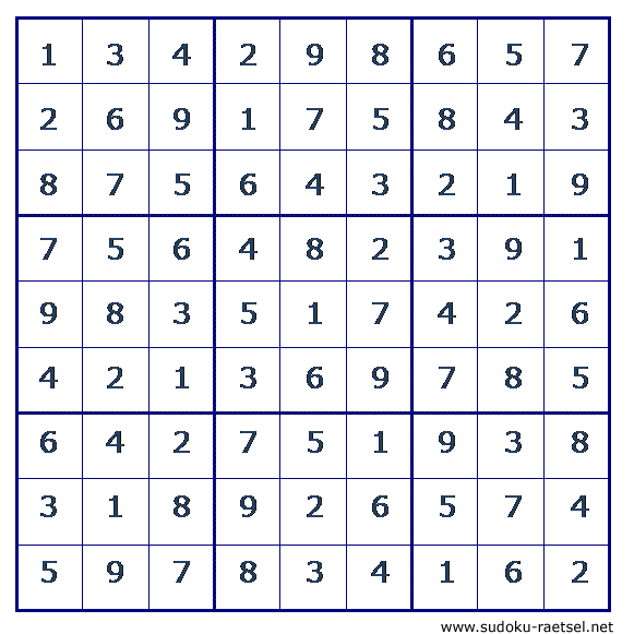 Lösung Sudoku 138 sehr leicht