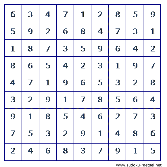 Lösung Sudoku 142 sehr leicht