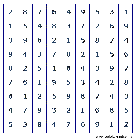 Lösung Sudoku 143 sehr leicht