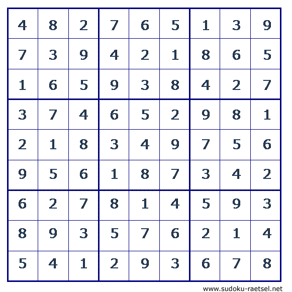Lösung Sudoku 148 sehr leicht