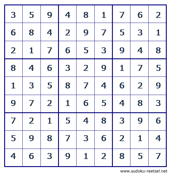 Lösung Sudoku 152 leicht