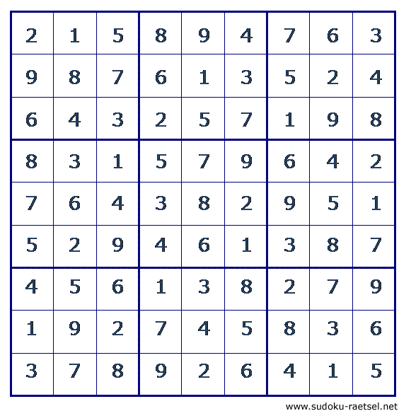 Lösung Sudoku 154 leicht