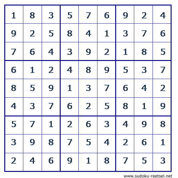 Lösung Sudoku 159 leicht