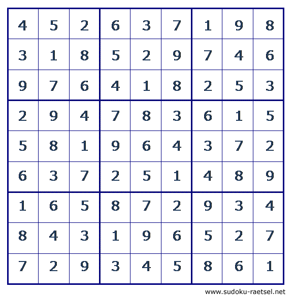 Lösung Sudoku 161 leicht