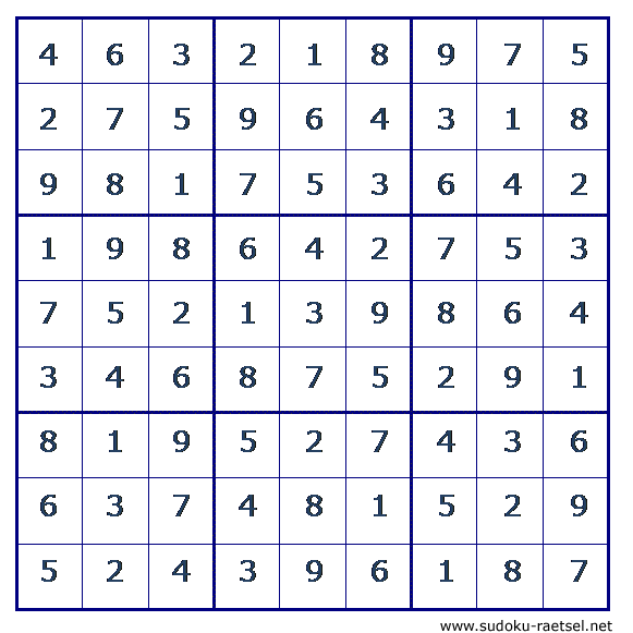 Lösung Sudoku 164 leicht