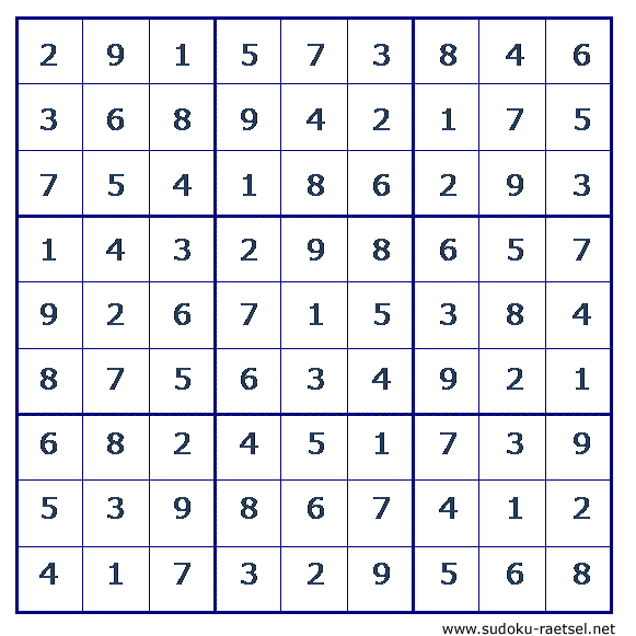 Lösung Sudoku 165 leicht