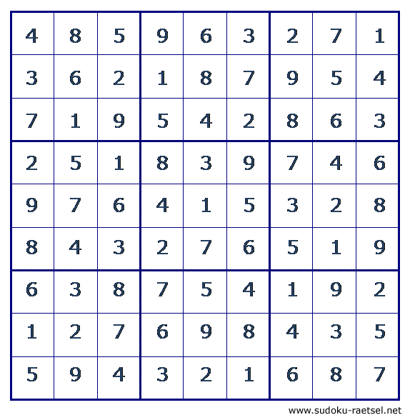 Lösung Sudoku 169 leicht