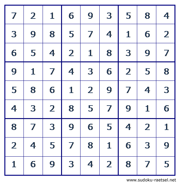 Lösung Sudoku 170 leicht