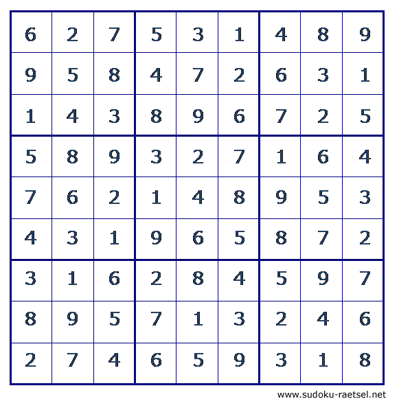 Lösung Sudoku 171 mittel