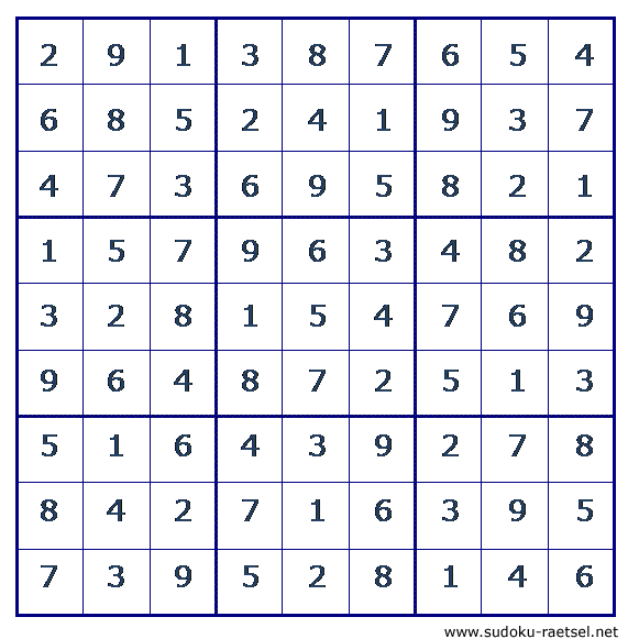 Lösung Sudoku 173 mittel