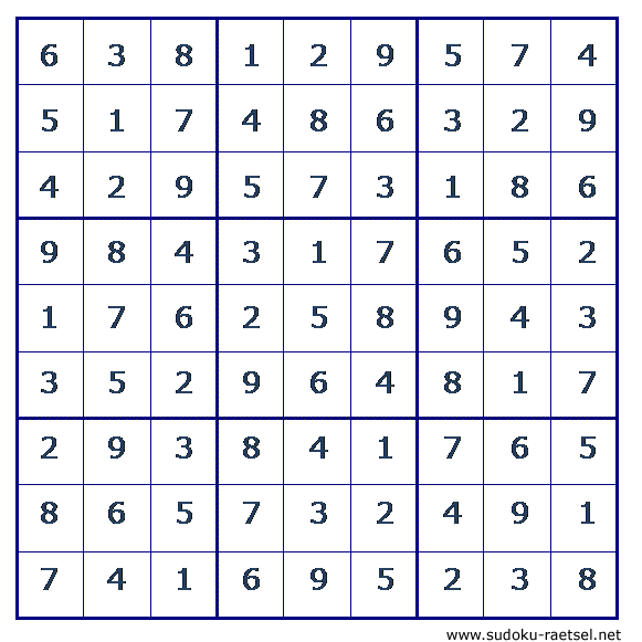 Lösung Sudoku 174 mittel
