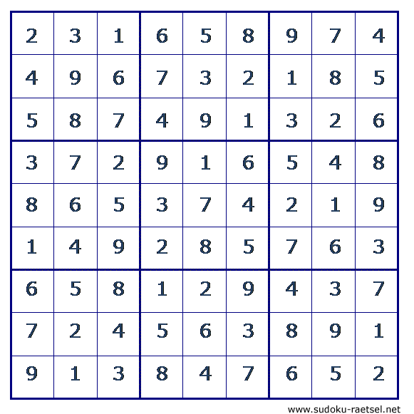 Lösung Sudoku 175 mittel