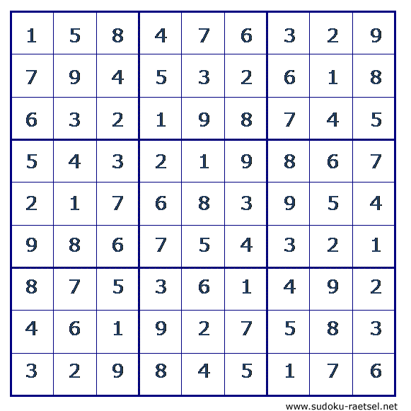 Lösung Sudoku 18 mittel
