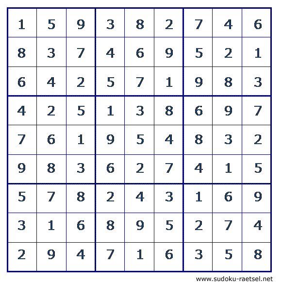 Lösung Sudoku 180 mittel