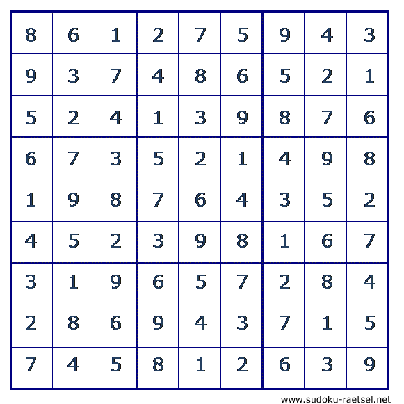 Lösung Sudoku 183 mittel