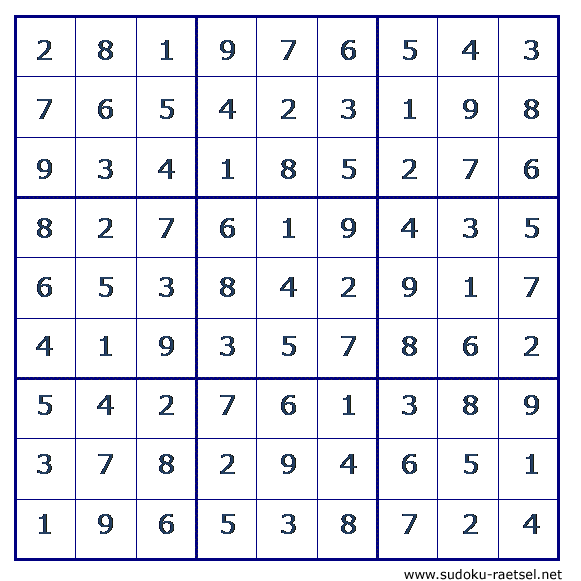 Lösung Sudoku 184 mittel