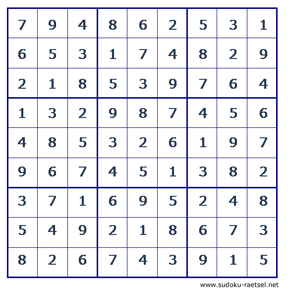 Lösung Sudoku 191 schwer