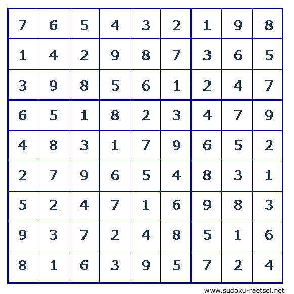 Lösung Sudoku 193 schwer