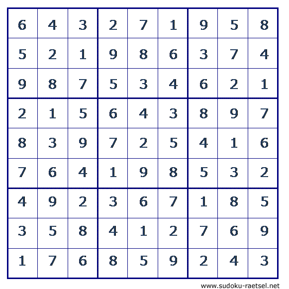 Lösung Sudoku 194 schwer