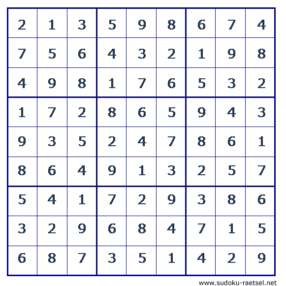 Lösung Sudoku 195 schwer