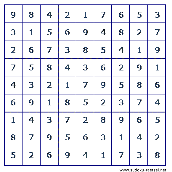 Lösung Sudoku 196 schwer