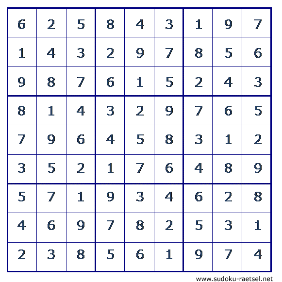 Lösung Sudoku 197 schwer