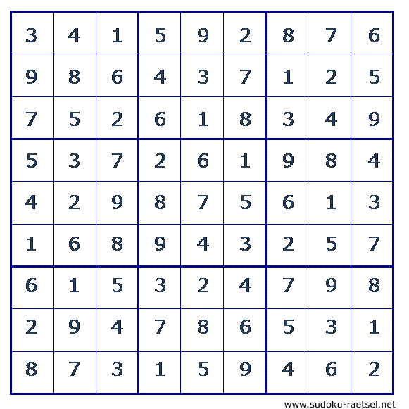 Lösung Sudoku 199 schwer