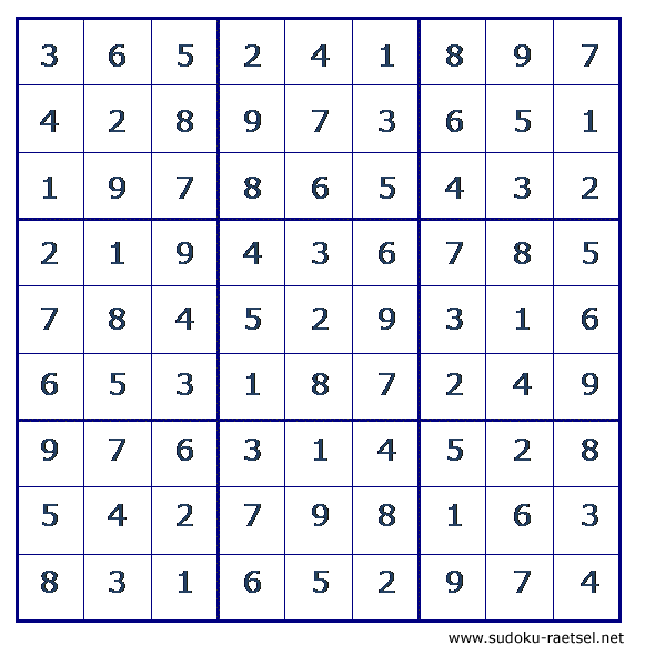 Lösung Sudoku 200 schwer