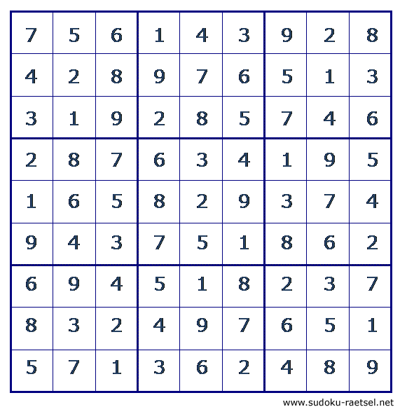 Lösung Sudoku 202 schwer