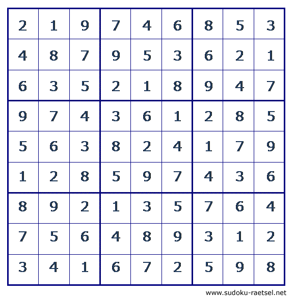 Lösung Sudoku 203 schwer
