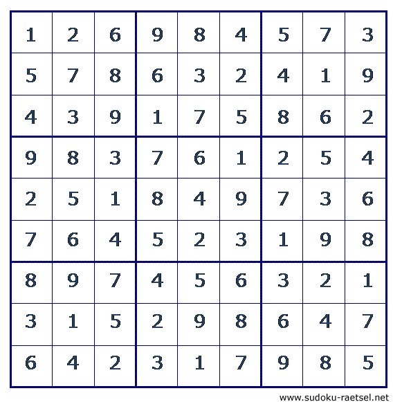 Lösung Sudoku 205 schwer
