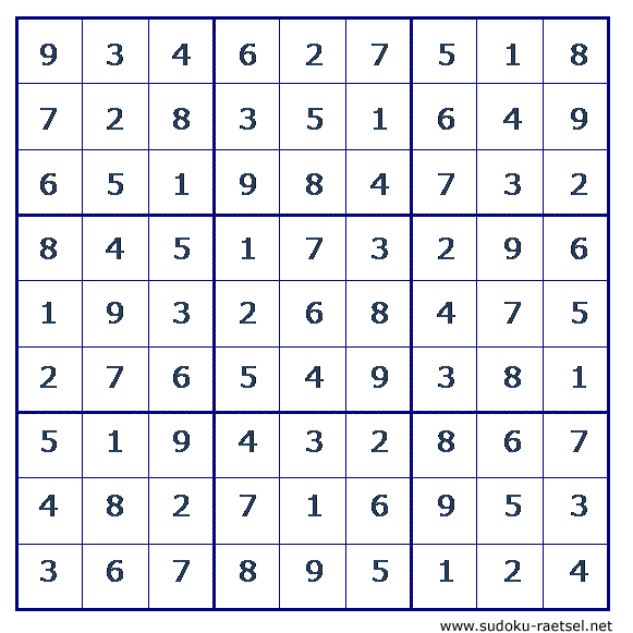 Lösung Sudoku 207 schwer