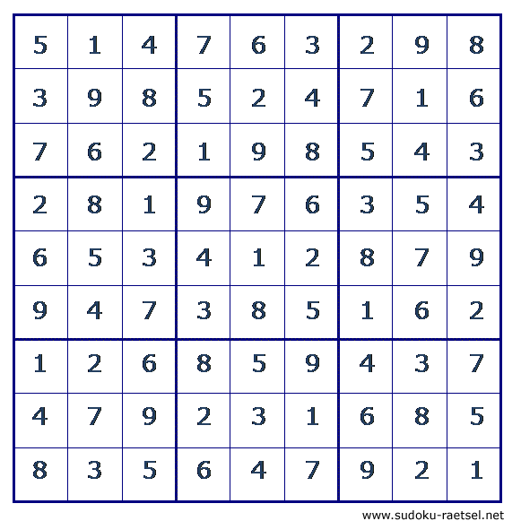 Lösung Sudoku 208 schwer