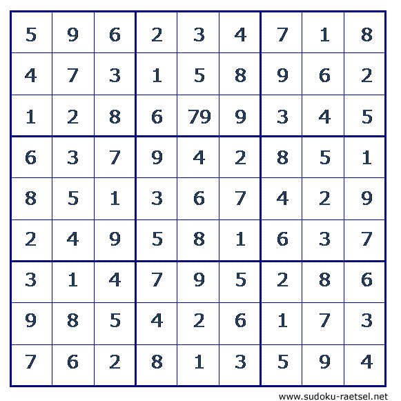 Lösung Sudoku 212 leicht