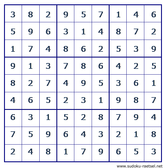 Lösung Sudoku 215 leicht