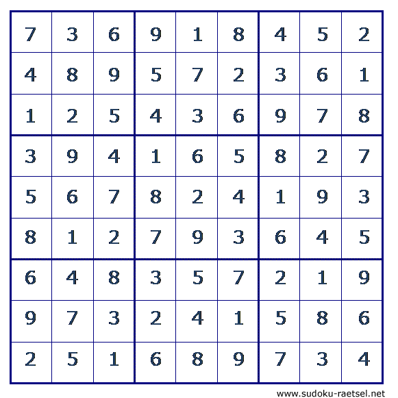 Lösung Sudoku 216 leicht