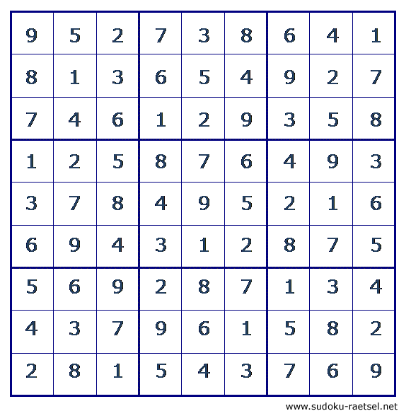 Lösung Sudoku 218 leicht