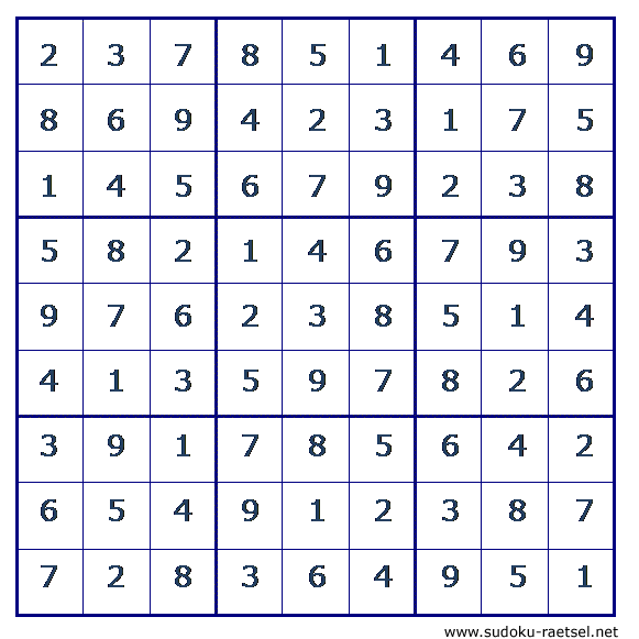 Lösung Sudoku 221 leicht